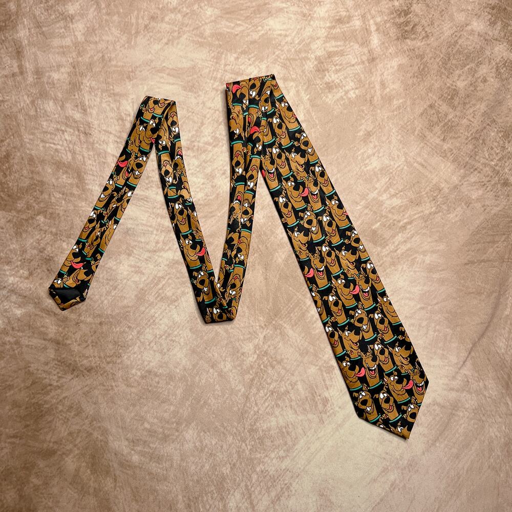 Scooby Doo Vintage 90s Cartoon Network Graphic Print Neck Tie Hanna-Barbara 1998